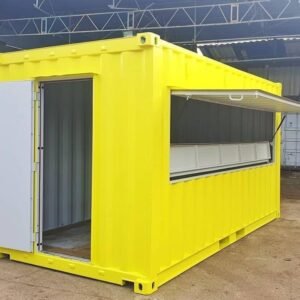 2,3 m x 2,3 m, flach verpackte Bürokabine